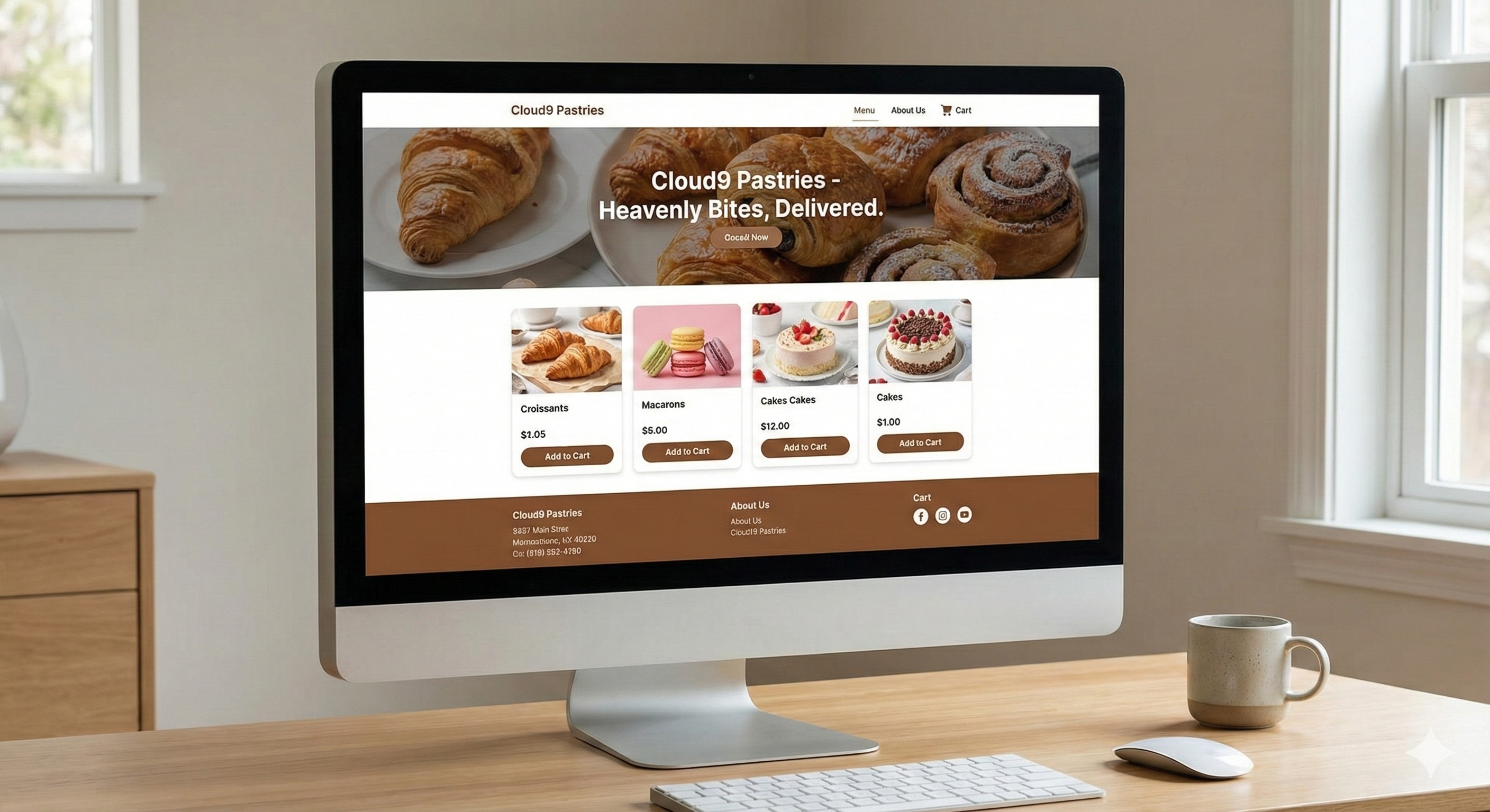 Cloud9 Pastries online ordering platform with bakery items