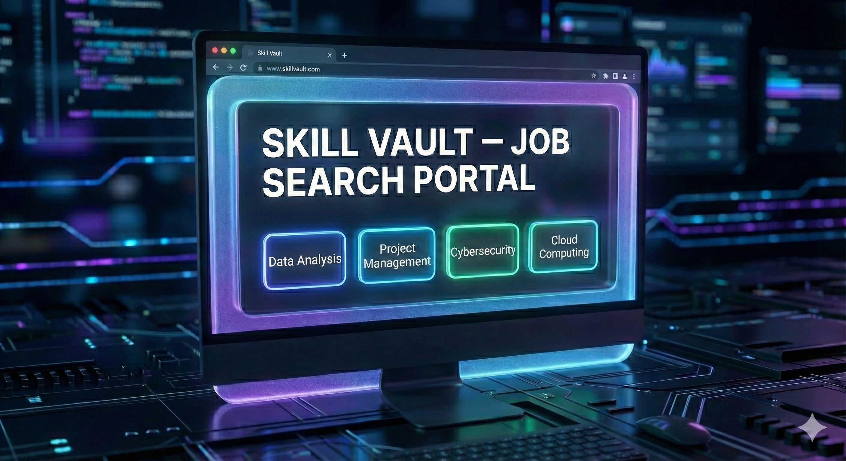 Skill Vault Job Portal with job listings and search